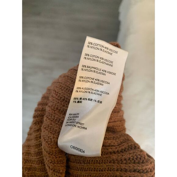 Free People Cocoa Heather Ruffle Trim Ribbed Knit Skirt, size XS - Picture 4 of 6